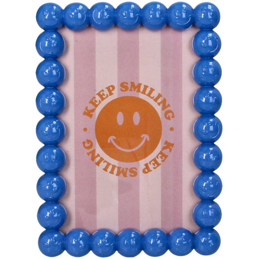 Photo Frame Smiley Polyresin Blauw 10X15Cm