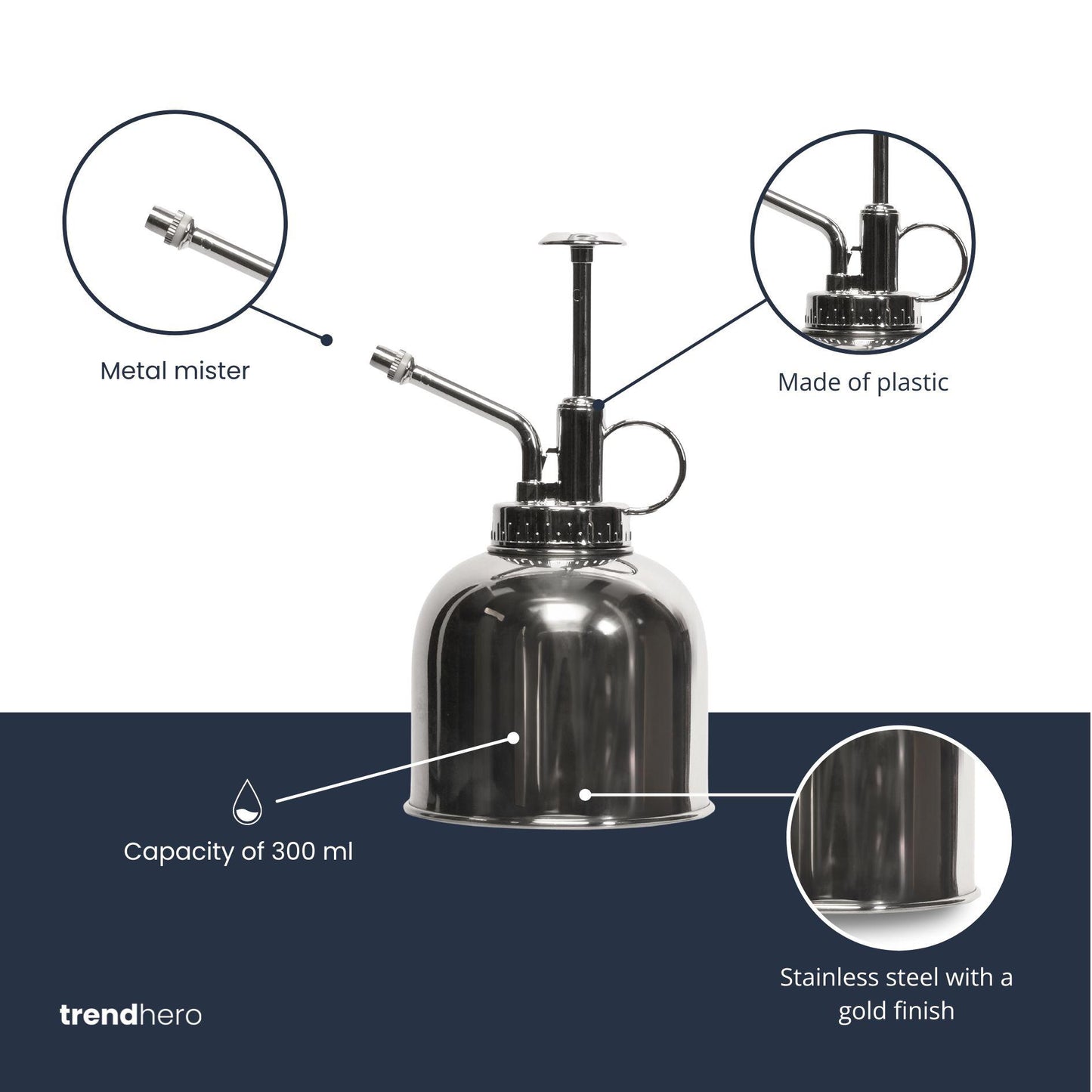 Plantenspuit - Zilver - Roestvast staal (RVS) - 300 ml - Botanic-Vibes