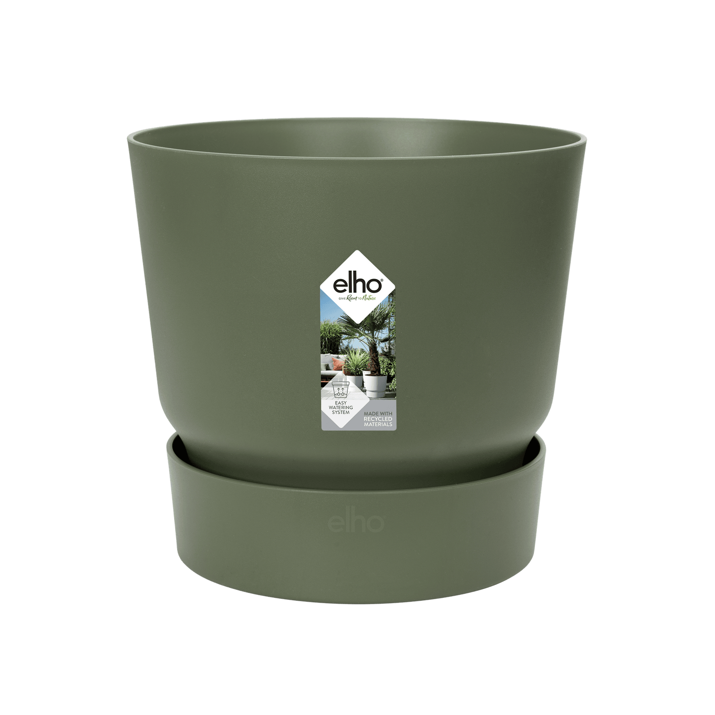Topf elho Greenville Round Grün – D24 × H23 - Botanic-Vibes