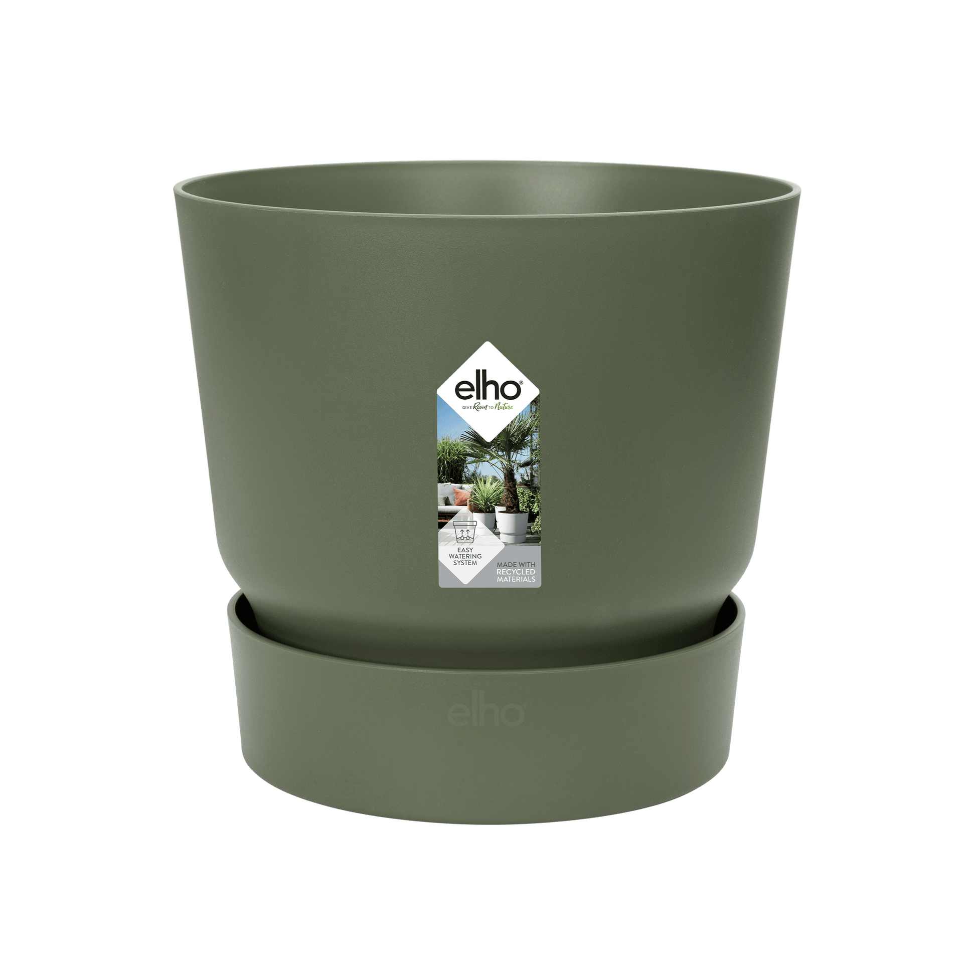 Topf elho Greenville Round Grün – D24 × H23 - Botanic-Vibes