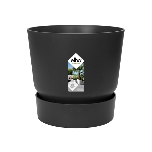 Topf elho Greenville Round schwarz – D39 × H37 - Botanic-Vibes