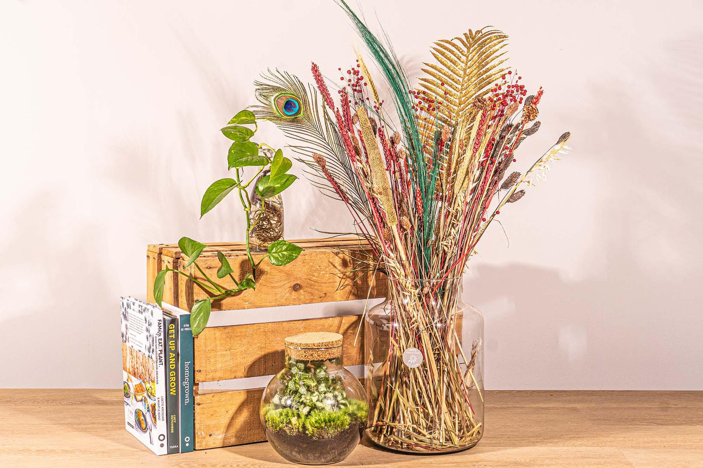 Trockenblumenstrauß – Christmas Gold – Trockenstrauß – 70 cm