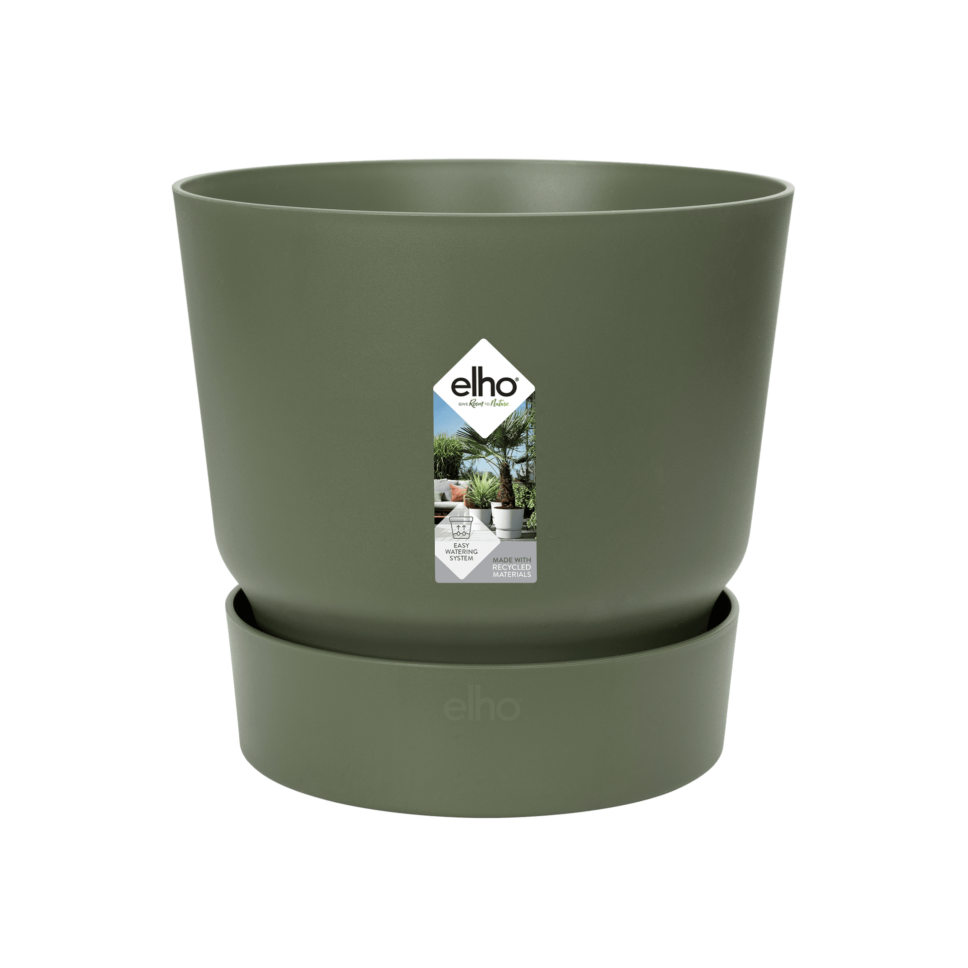 Topf elho Greenville Round Grün – D14 × H13 - Botanic-Vibes