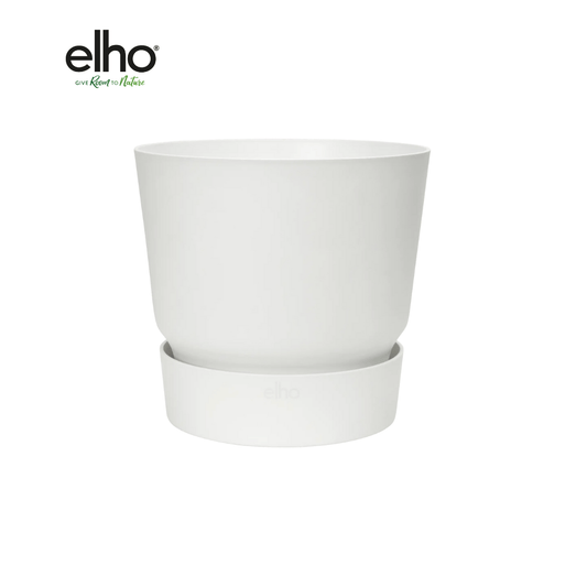 Topf elho Greenville Round Weiß – D24 × H23 - Botanic-Vibes