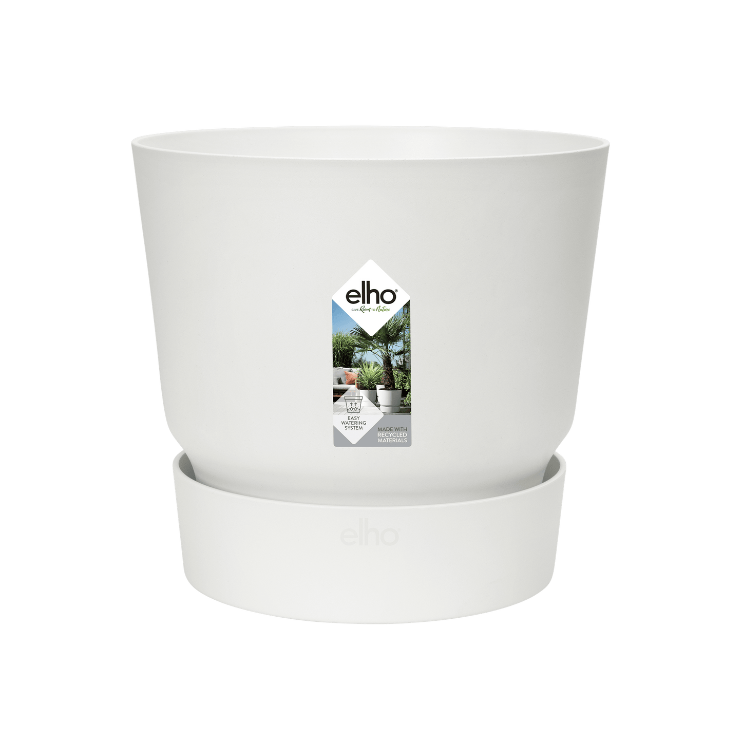 Topf elho Greenville Round Weiß – D30 × H28 - Botanic-Vibes