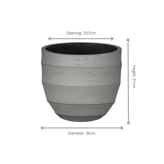 Pot Bordo New Egg Grey D36 x H31 - Botanic-Vibes
