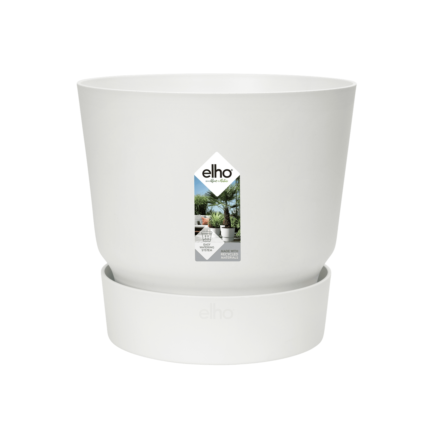 Topf elho Greenville Round Weiß – D14 × H13 - Botanic-Vibes