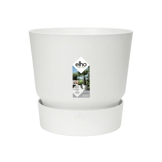 Topf elho Greenville Round Weiß – D14 × H13 - Botanic-Vibes
