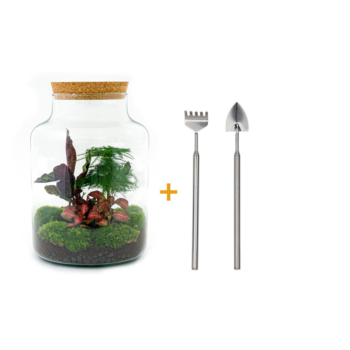 Flaschengarten – Milky – 30 cm – Rechen + Schaufel