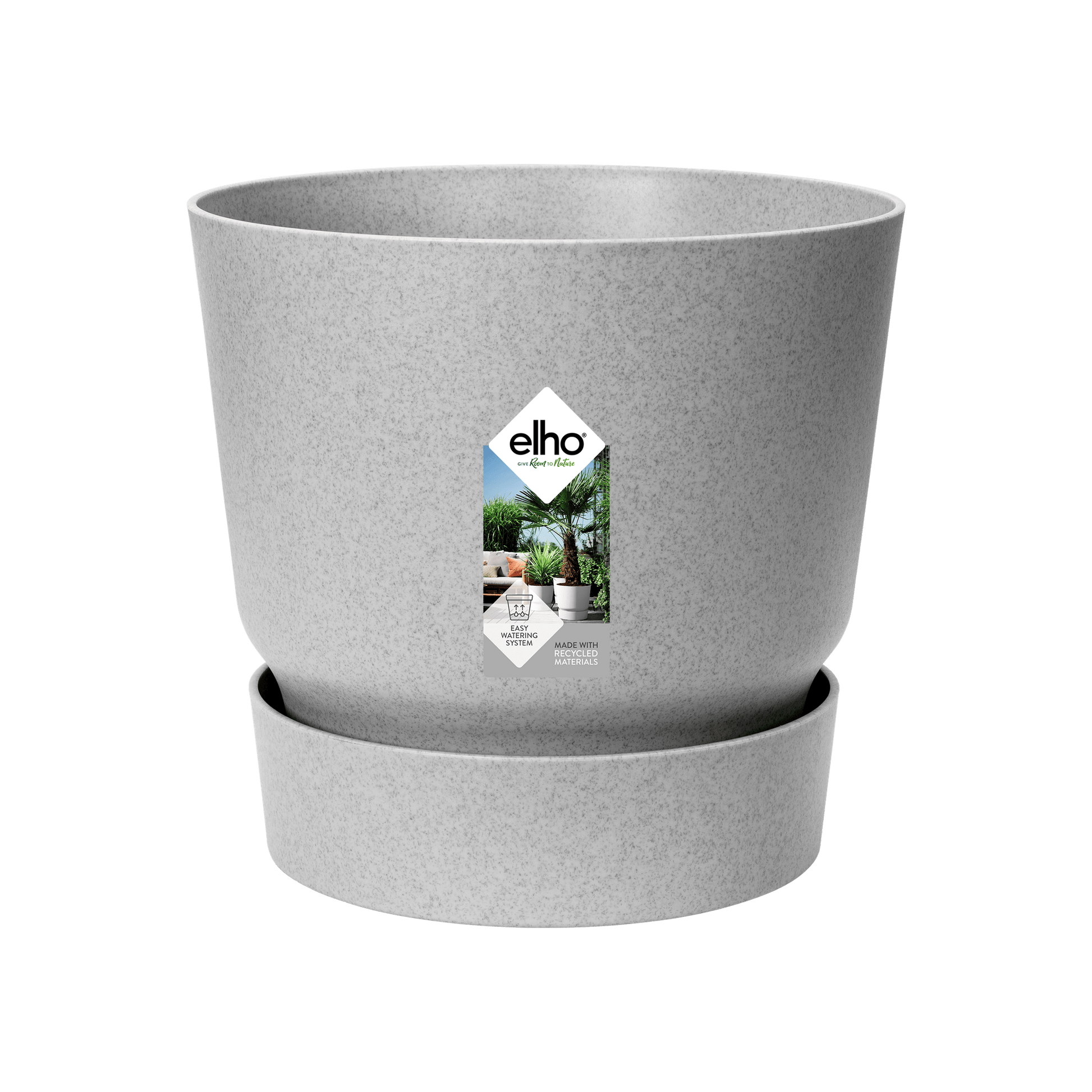 Topf elho Greenville Round Grau – D14 × H13 - Botanic-Vibes