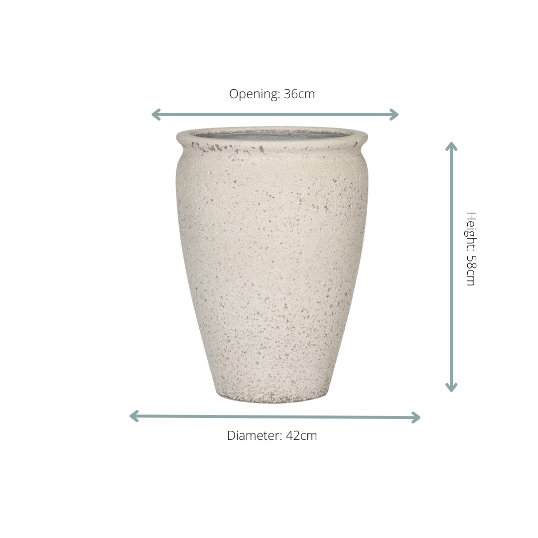 Pot Artemis Chalk White - S D42 x H58 - Botanic-Vibes