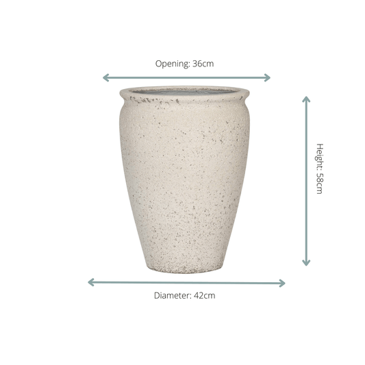 Pot Artemis Chalk White - S D42 x H58 - Botanic-Vibes