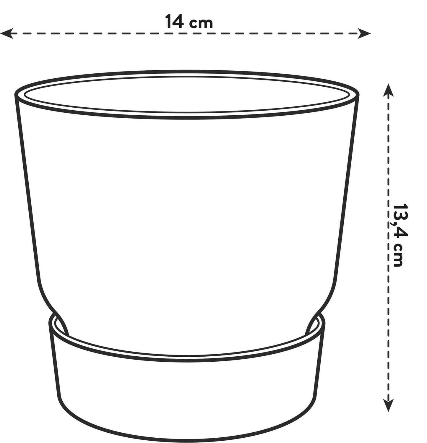 Topf elho Greenville Round Grün – D14 × H13 - Botanic-Vibes