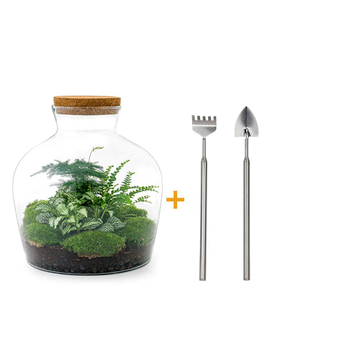 Flaschengarten – Fat Joe Grün – 30 cm – Rechen + Schaufel
