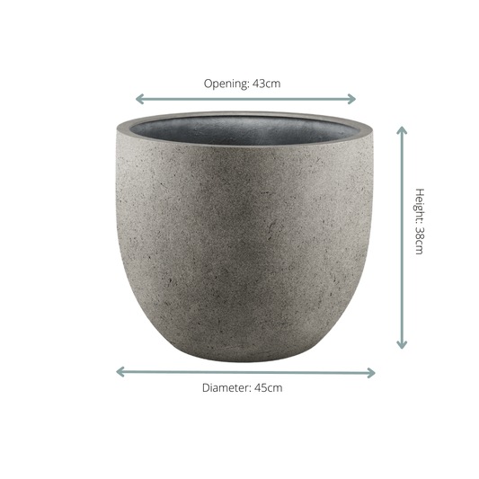 Topf Grigio New Egg Natural Concrete – D45 × H38 - Botanic-Vibes