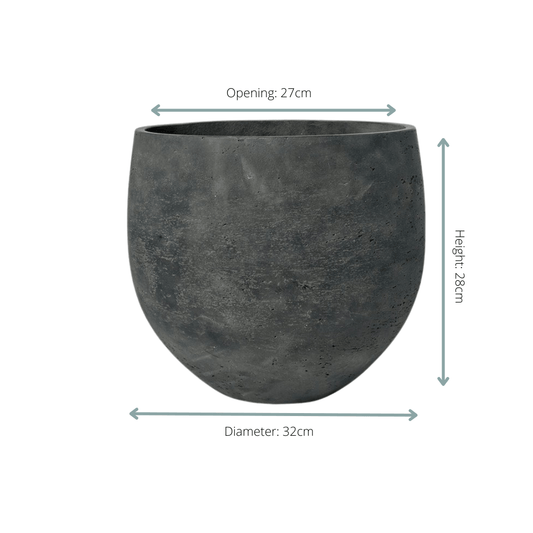 Pot Orb Black Washed - D39 x H35 - Botanic-Vibes