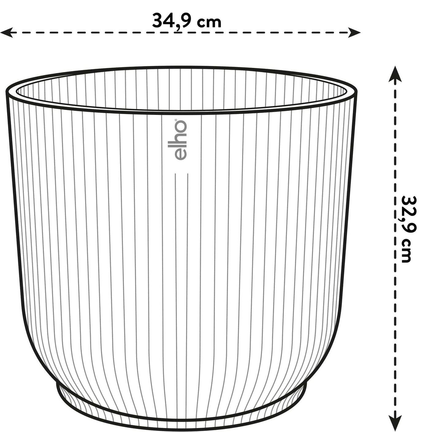 Topf elho Vibes Fold Round Weiß – mit Rollen – D35 × H33 - Botanic-Vibes
