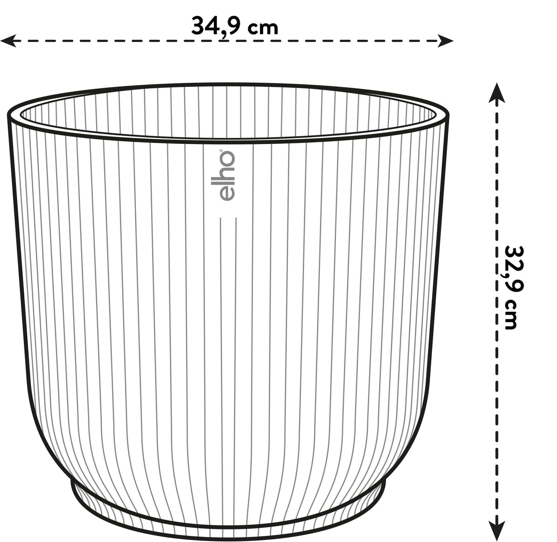 Topf elho Vibes Fold Round Weiß – mit Rollen – D35 × H33 - Botanic-Vibes