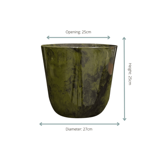 Pot Palermo marble groen D27 x H25 - Botanic-Vibes