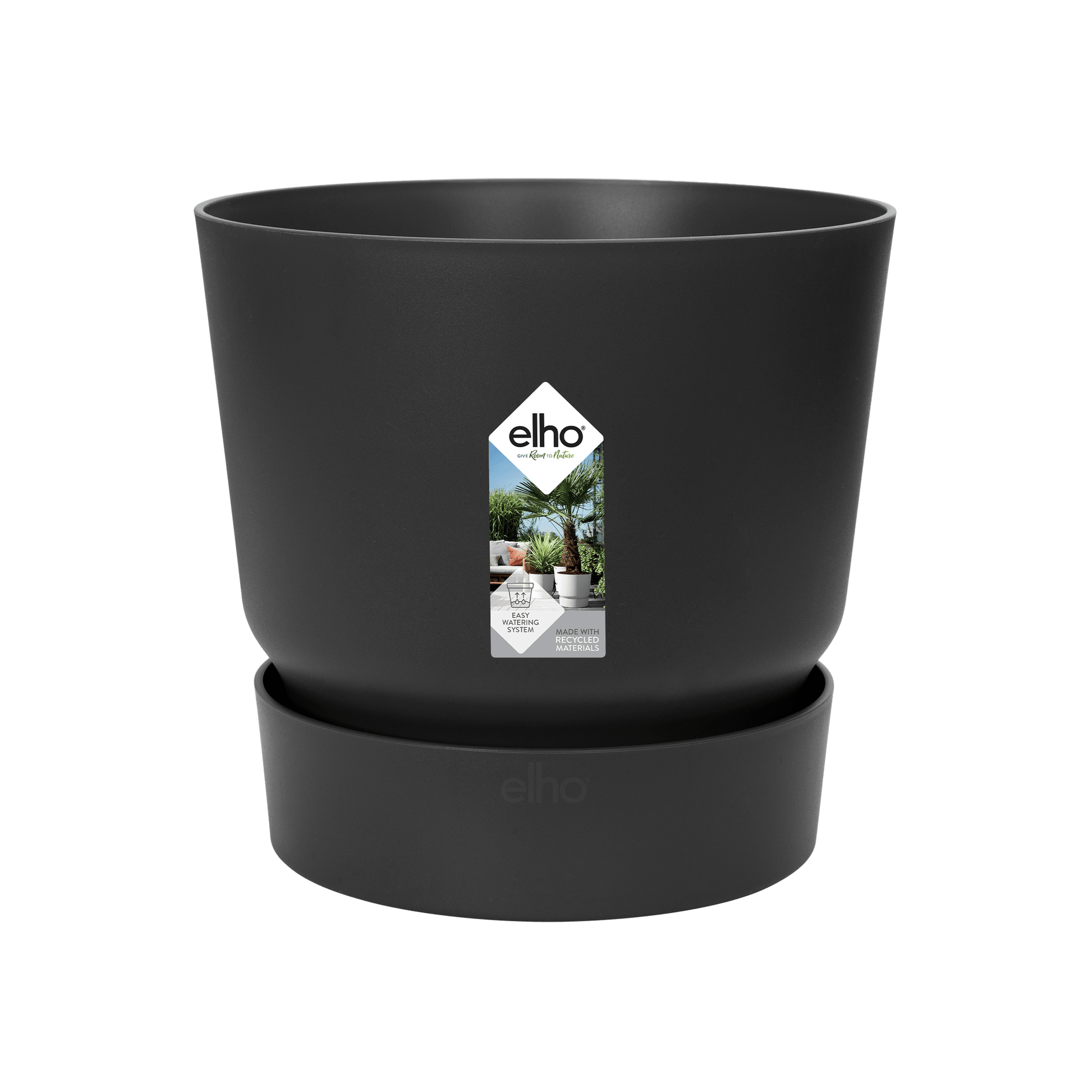Topf elho Greenville Round schwarz – D30 × H28 - Botanic-Vibes