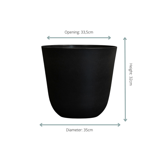 Pot Palermo zwart D35 x H32 - Botanic-Vibes