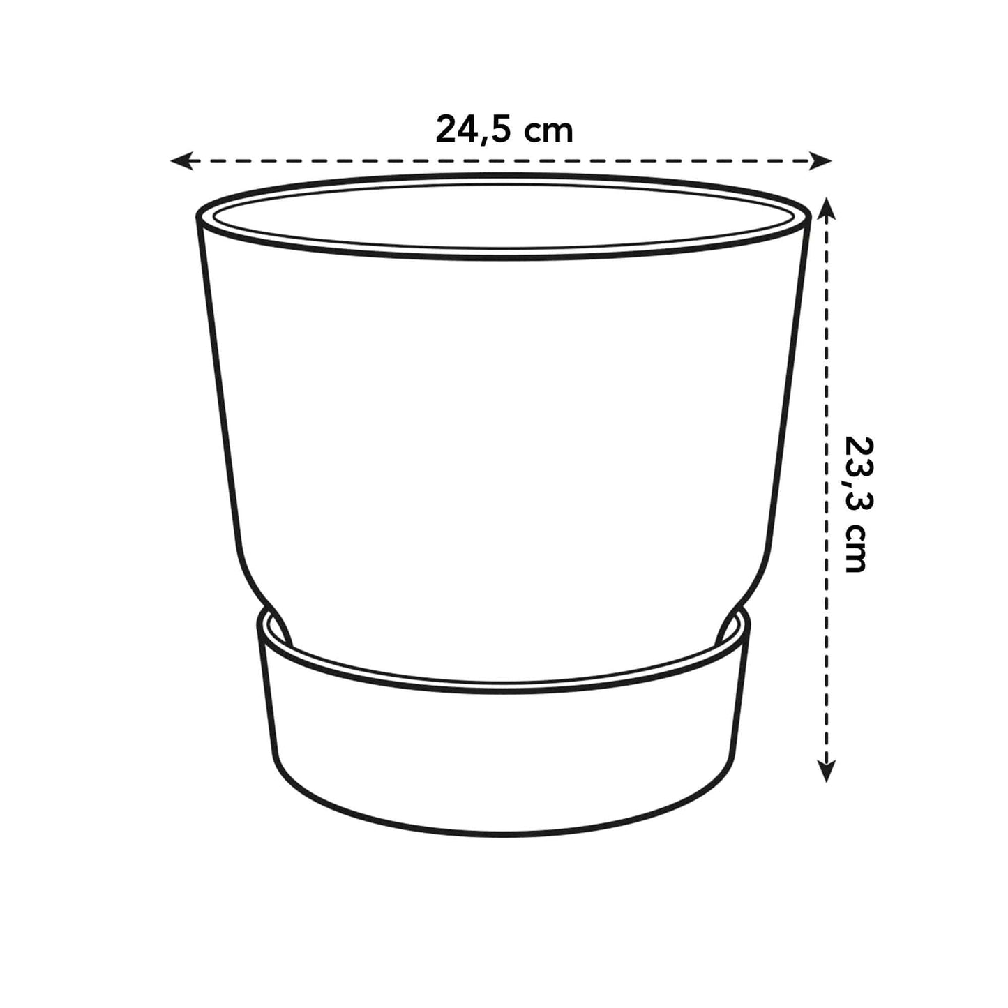 Topf elho Greenville Round Grün – D24 × H23 - Botanic-Vibes