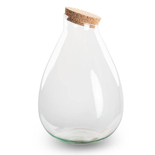 Terrariumflasche mit korken – geschlossenes terrarium – drop xl – 37 cm - Botanic-Vibes