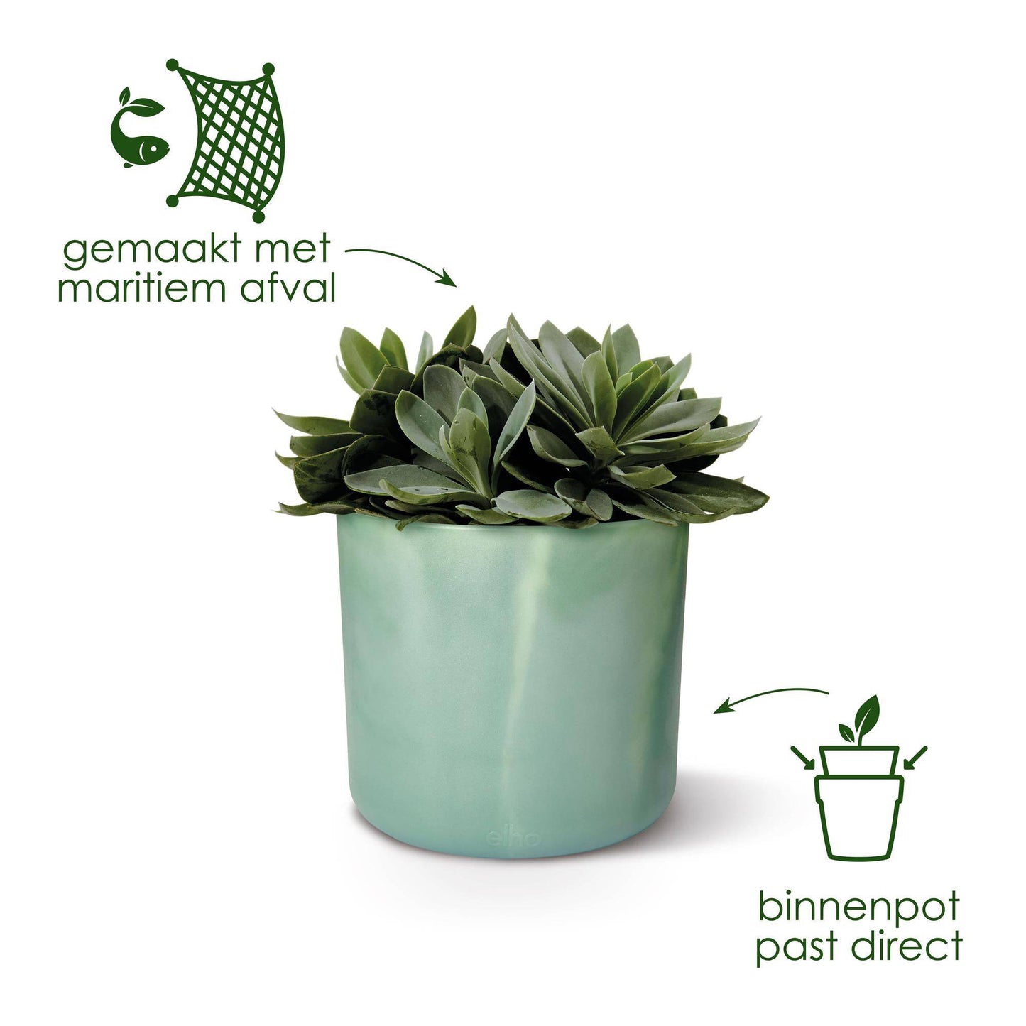 Topf elho Ocean Round Atlantikblau – D22 × H20 - Botanic-Vibes