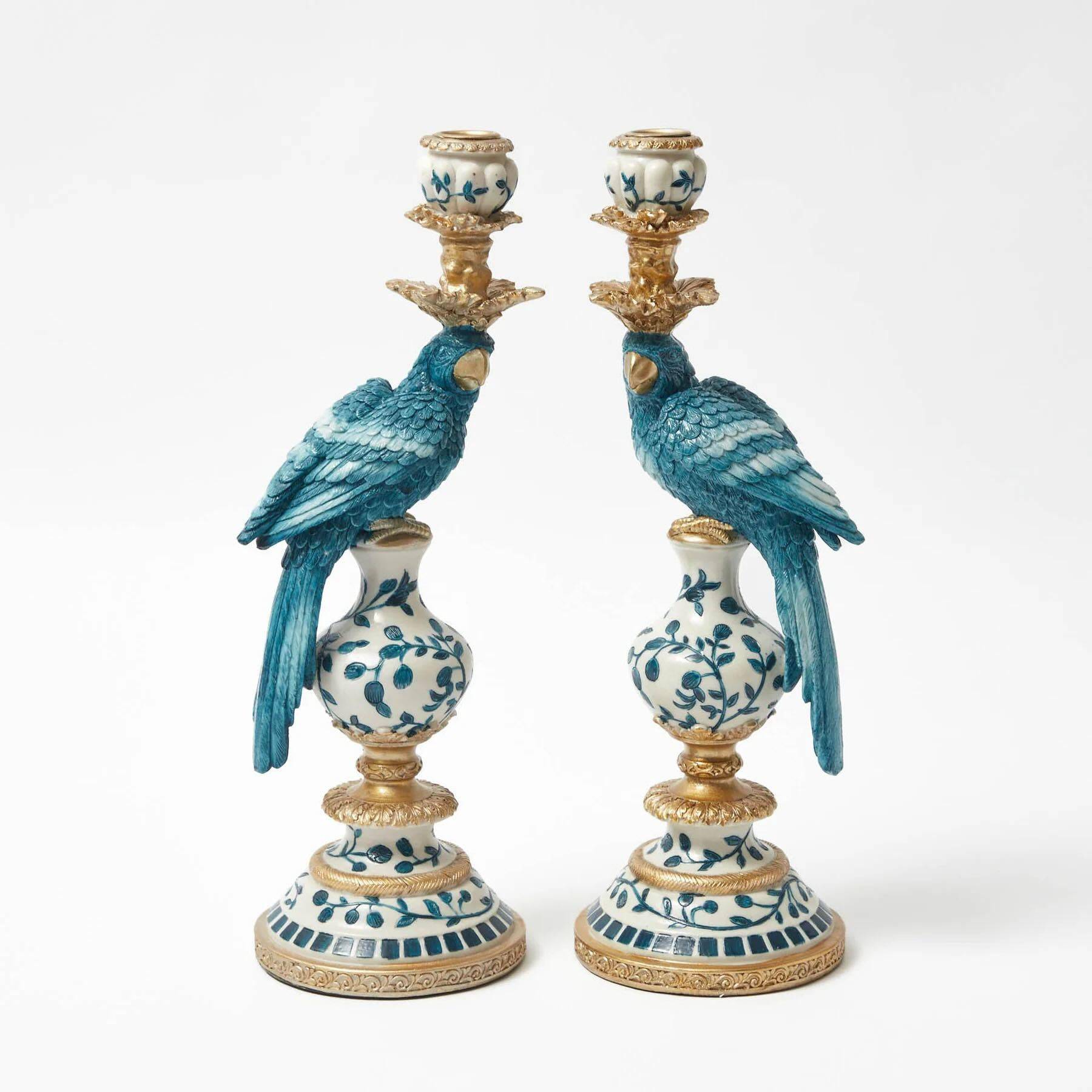 Kerzenhalter – Dutch Blue Parrot – 40 cm – links - Botanic-Vibes
