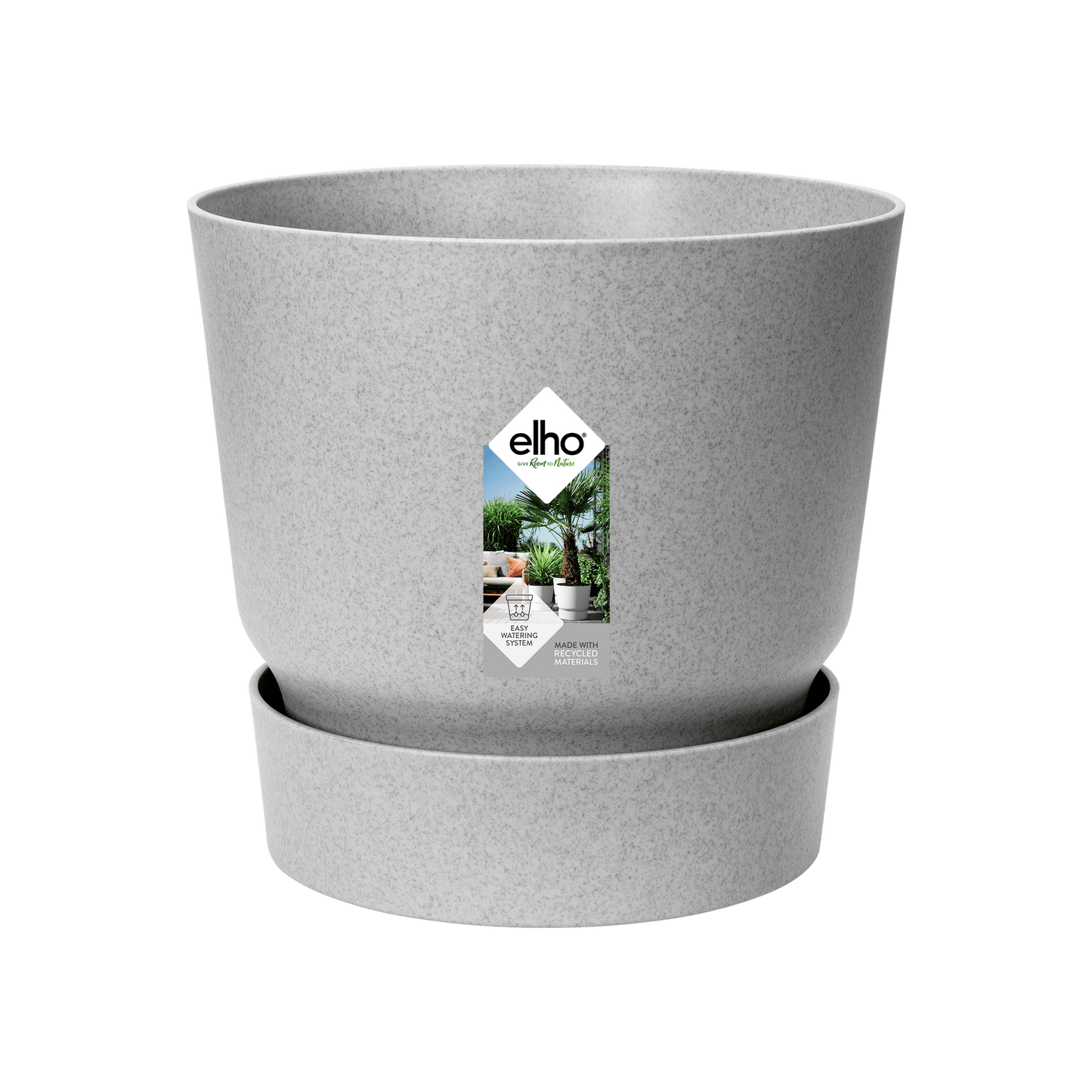 Topf elho Greenville Round grau – D24 × H23 - Botanic-Vibes