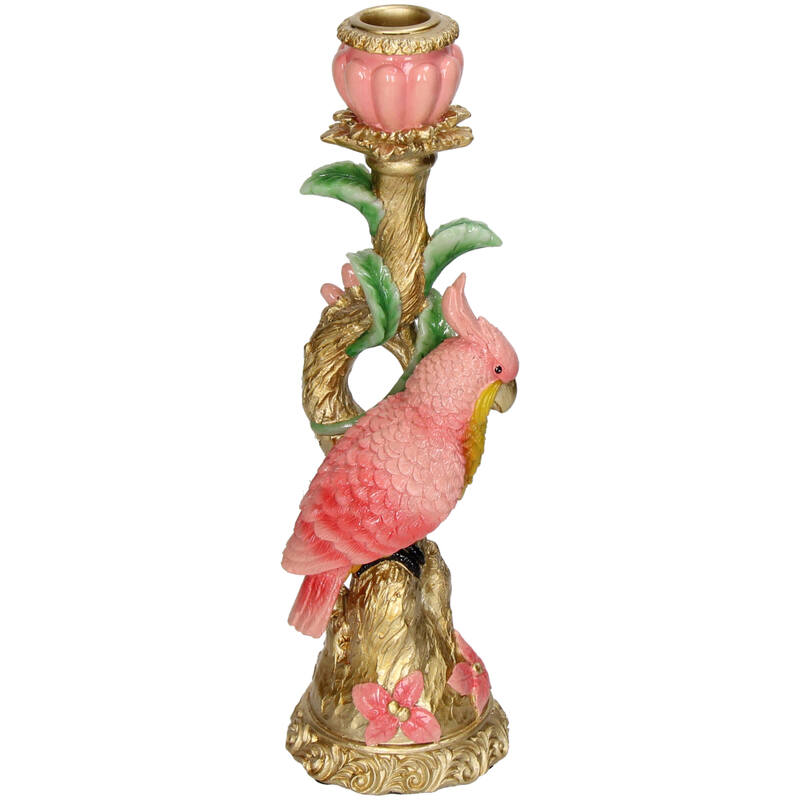 Candle Holder - Pink Parrot ↑ 27,5 Cm - Candle Stick