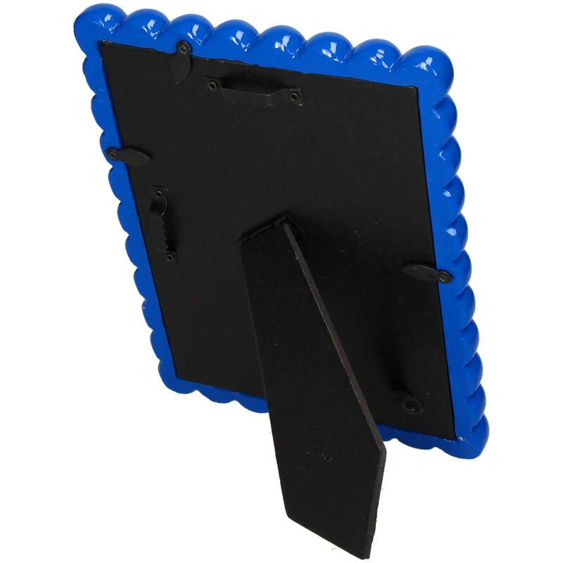 Beaded Photo Frame Polyresin – Blue