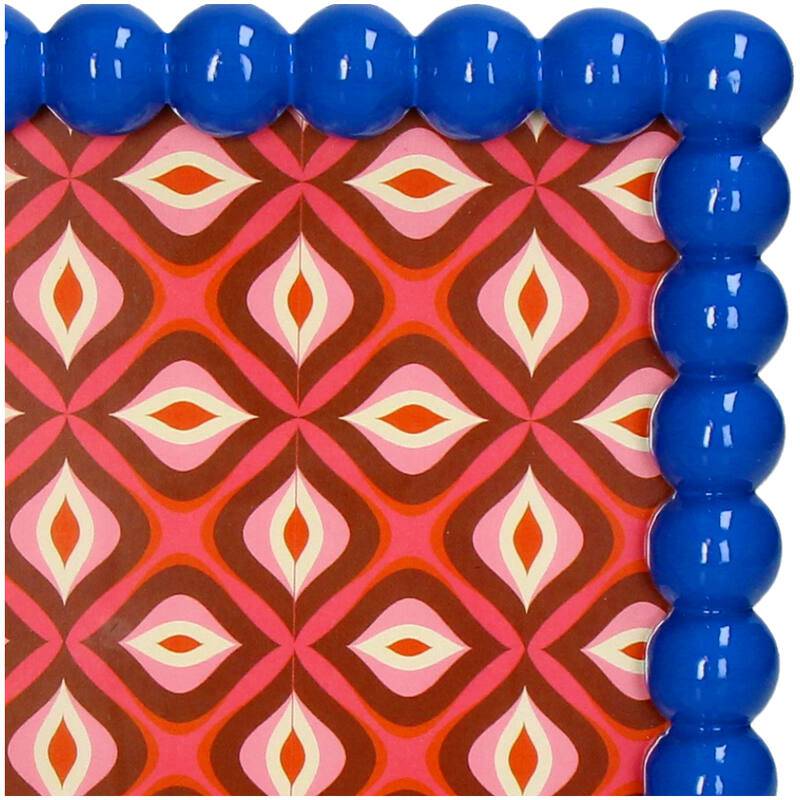 Beaded Photo Frame Polyresin – Blue