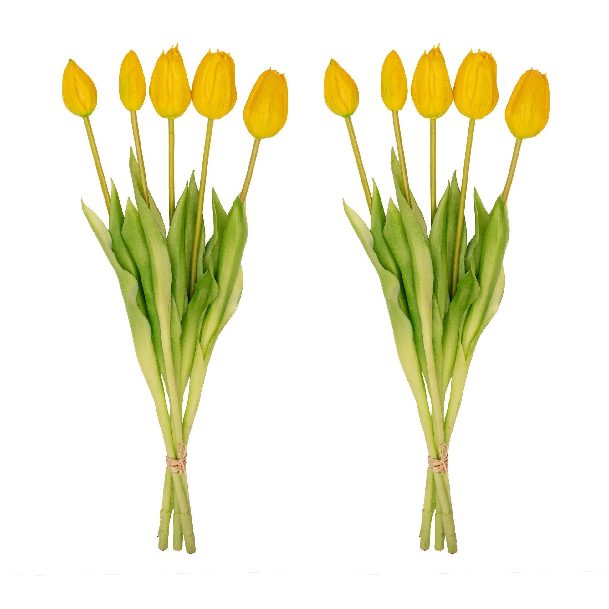 Vase Lady ‘Kylie’ ↑ 27 Cm + 10X Real Touch Tulips Yellow