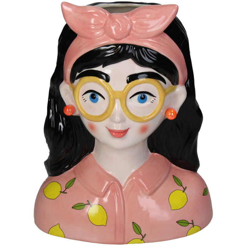 Vase Lady ‘Kylie’ ↑ 27 Cm + 10X Real Touch Tulips Yellow