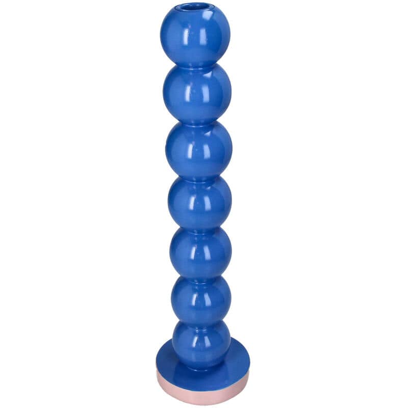 Smiley Blue Balls Candle Holder 9X9X36Cm - Candle Stick Holder