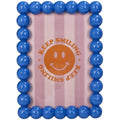 Photo Frame Smiley Polyresin Blauw 10X15Cm