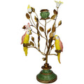 Candleholder - Leaves And Birds - ↑ 33 Cm
