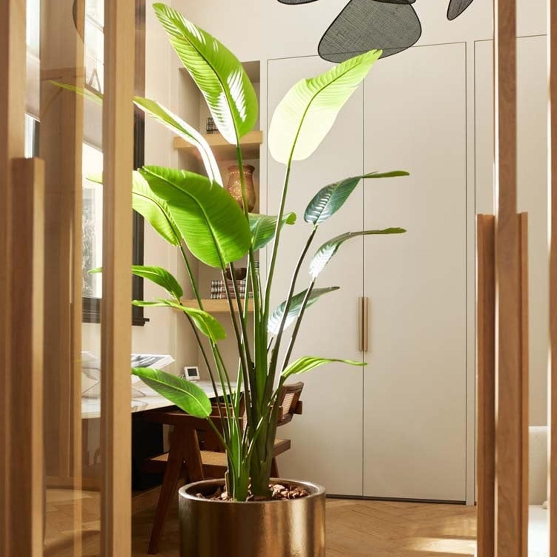 Strelitzia nicolai - 180 cm - In zwarte pot - Kunstplant - Botanic-Vibes