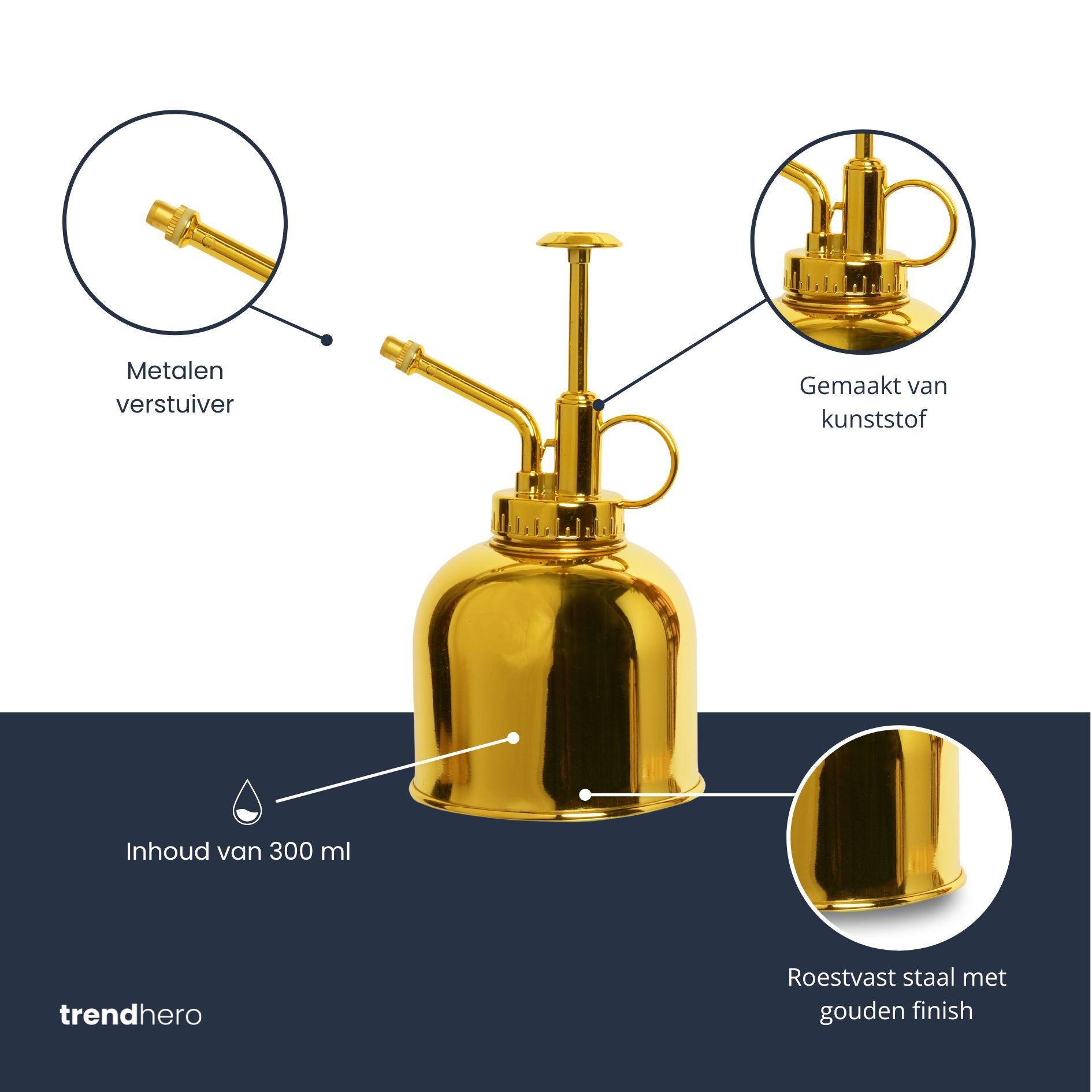 Plantenspuit - Goud - Roestvast staal (RVS) - 300 ml - Botanic-Vibes