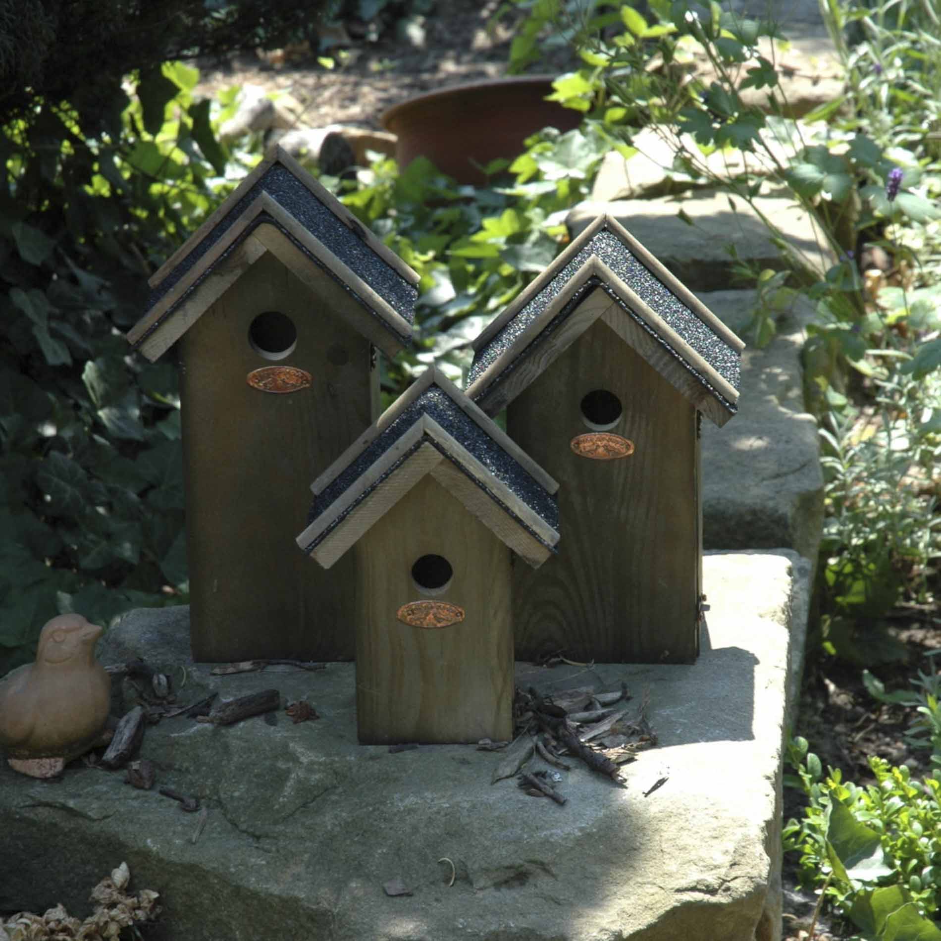 Blue Tit Birdhouse - Nesting Box - Bitumen Roof