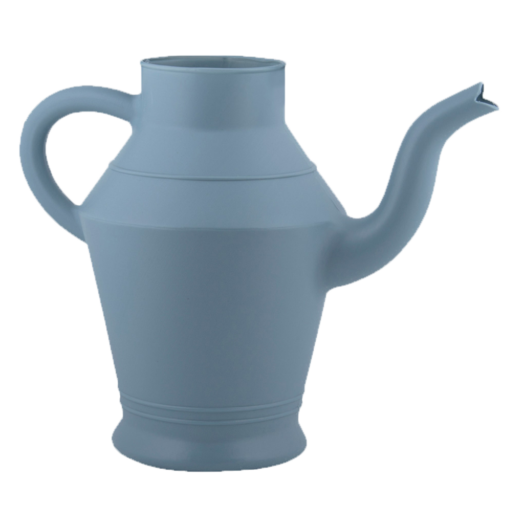 Vintage Plastic Watering Can - ↑ 22Cm - White - Blue - Green