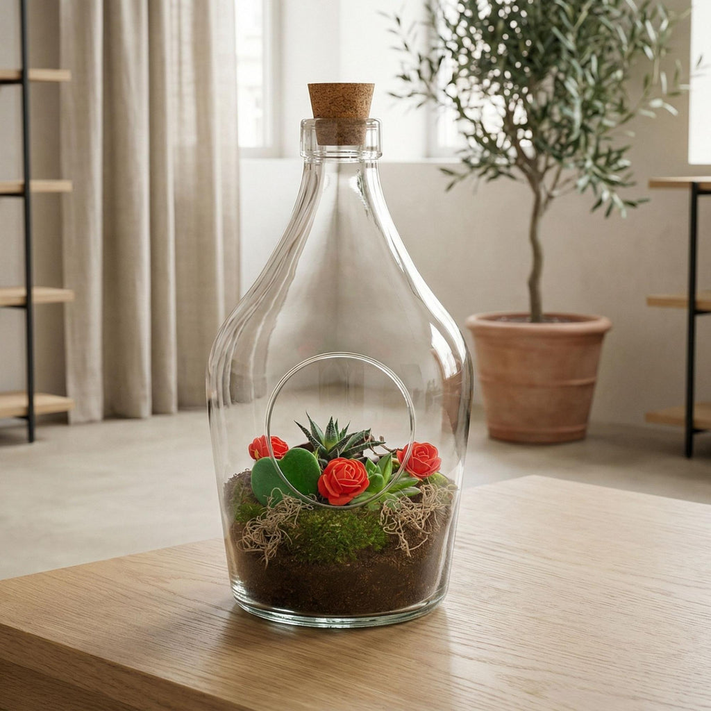 Pflanzenterrarium, Love in a Bottle, DIY-Set, DIY Open Pflanzenterrarium, Ø16 cm ↑ 30 cm