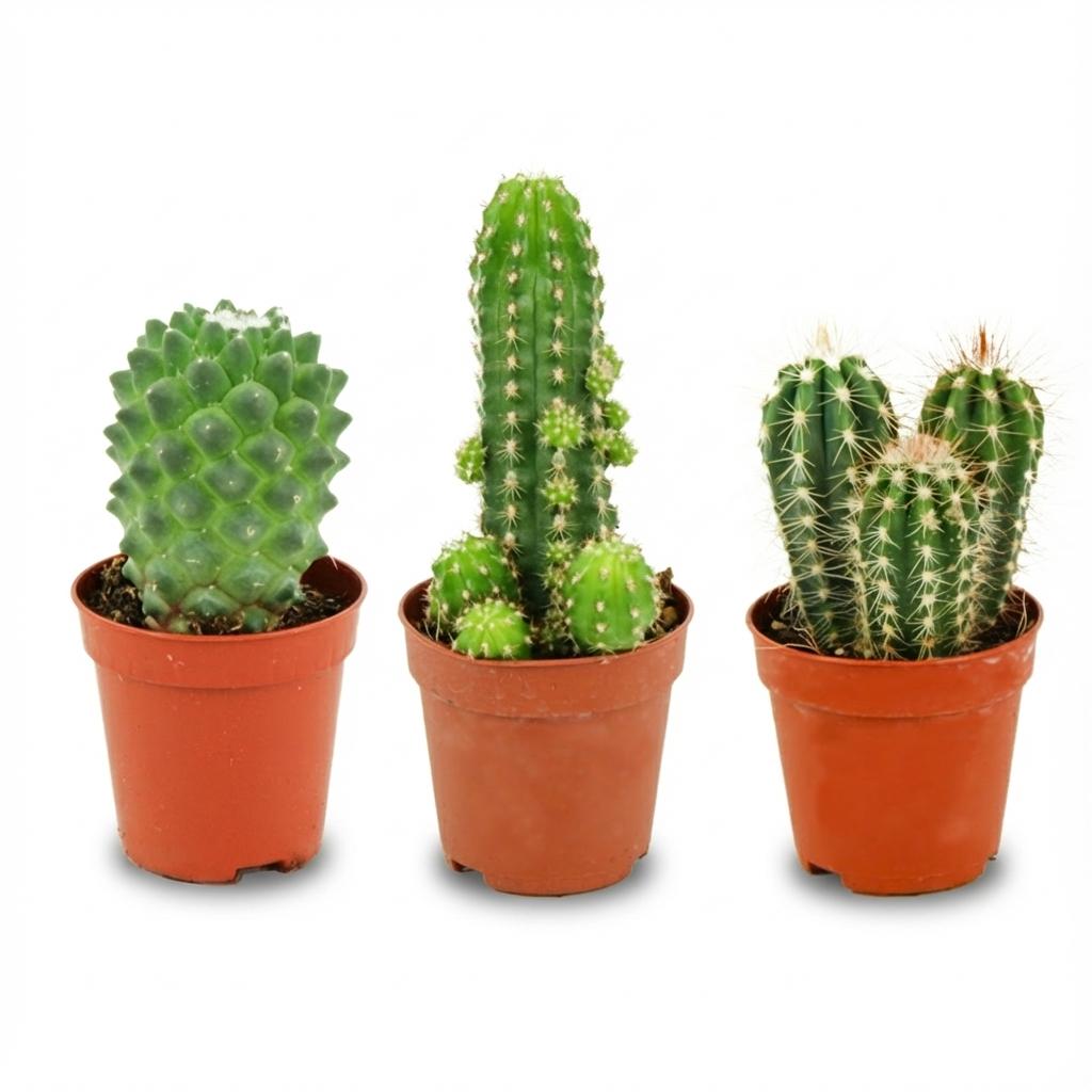 Mini Kakteen Set, 3 Stück, Ø5 cm.5 cm, 5-10 cm