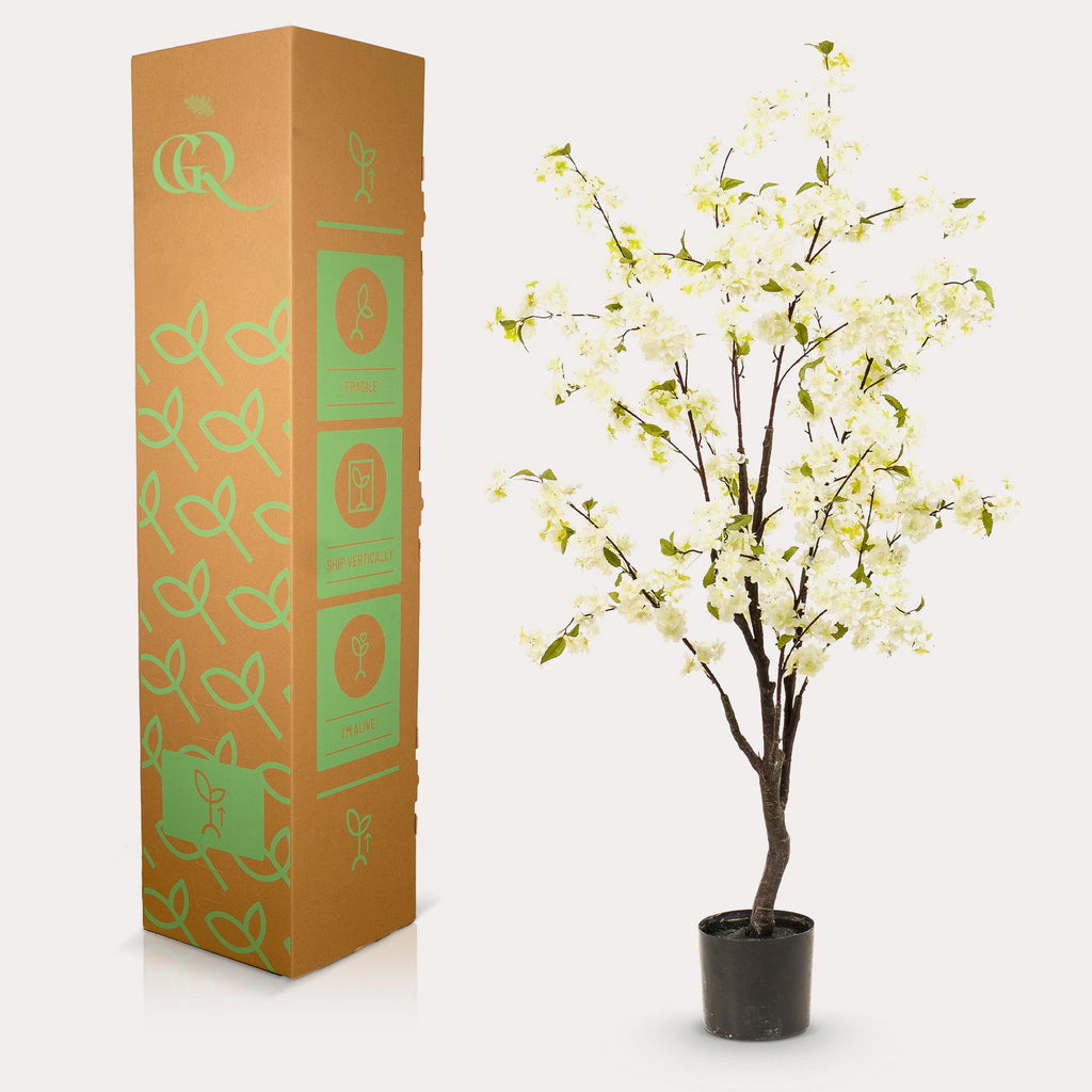 Kunstpflanze, Prunus, Kersenbloesem, weiß, 135 cm