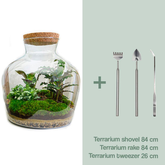 Flaschengarten – Fat Joe – 30 cm – Rechen + Schaufel + Pinzette