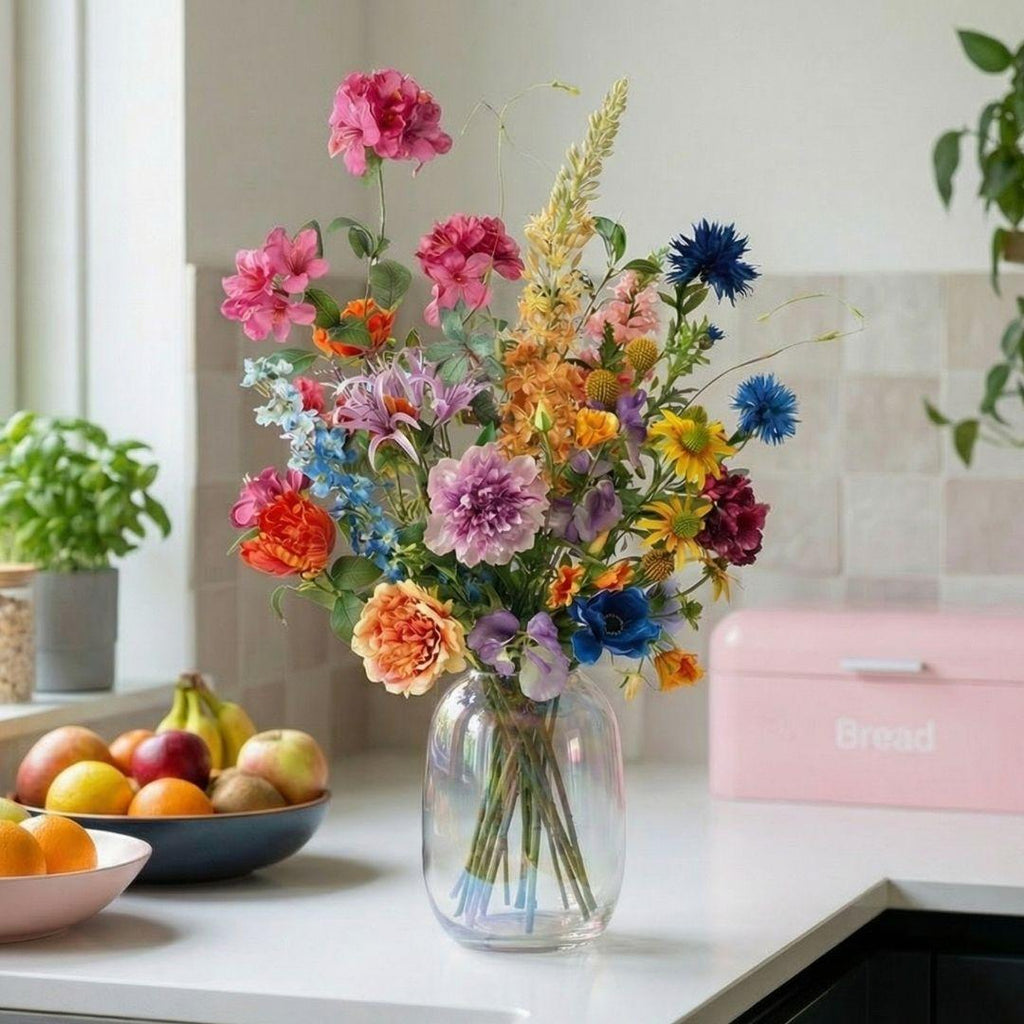Kunstblumenstrauß, Summer Garden Deluxe, Real Touch, 19 Stiele, ↑ 100 cm