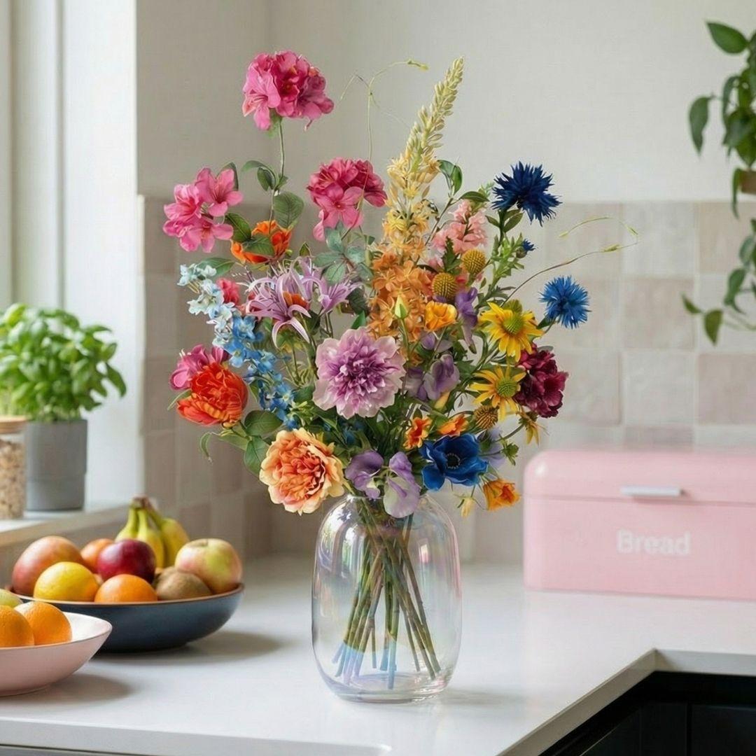 Kunstblumenstrauß, Summer Garden Deluxe, Real Touch, 19 Stiele, ↑ 100 cm