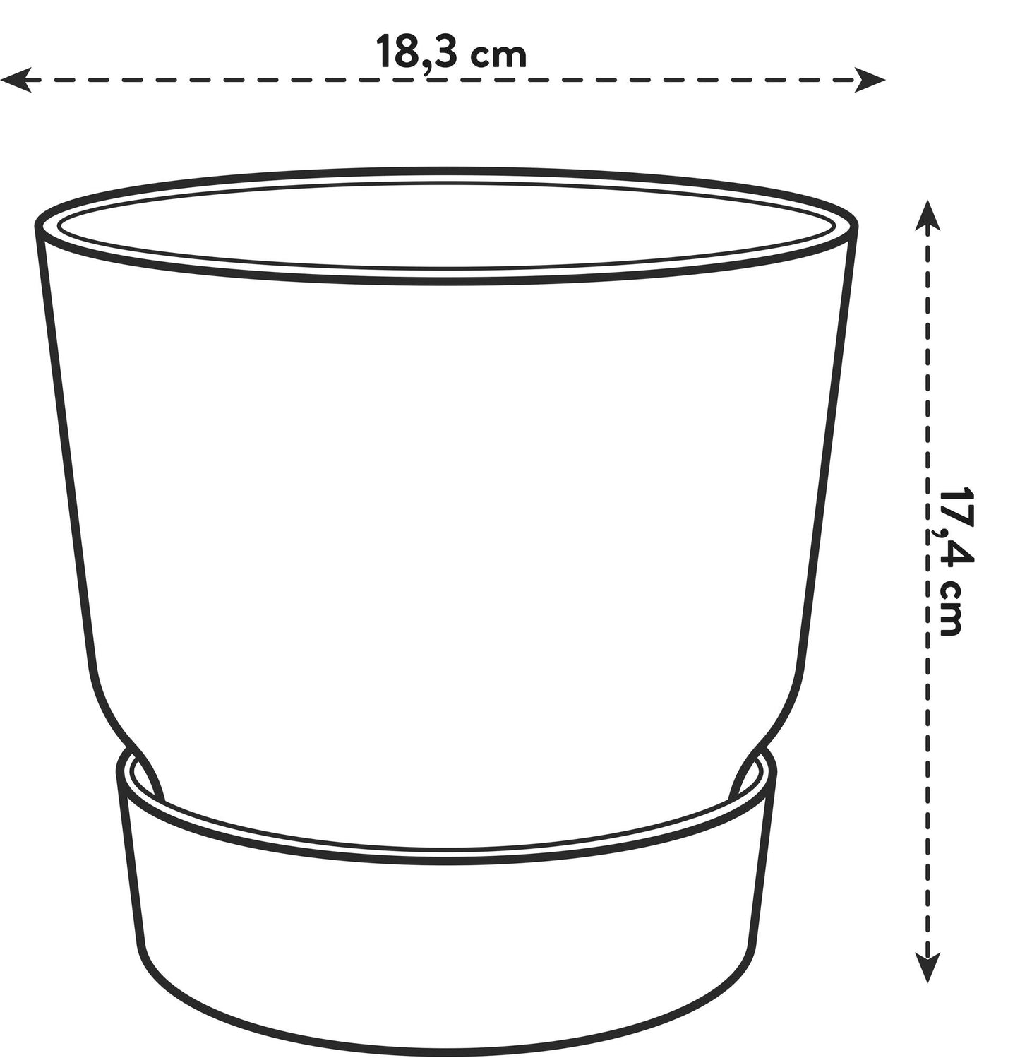Topf elho Greenville Round Grün – D18 × H17