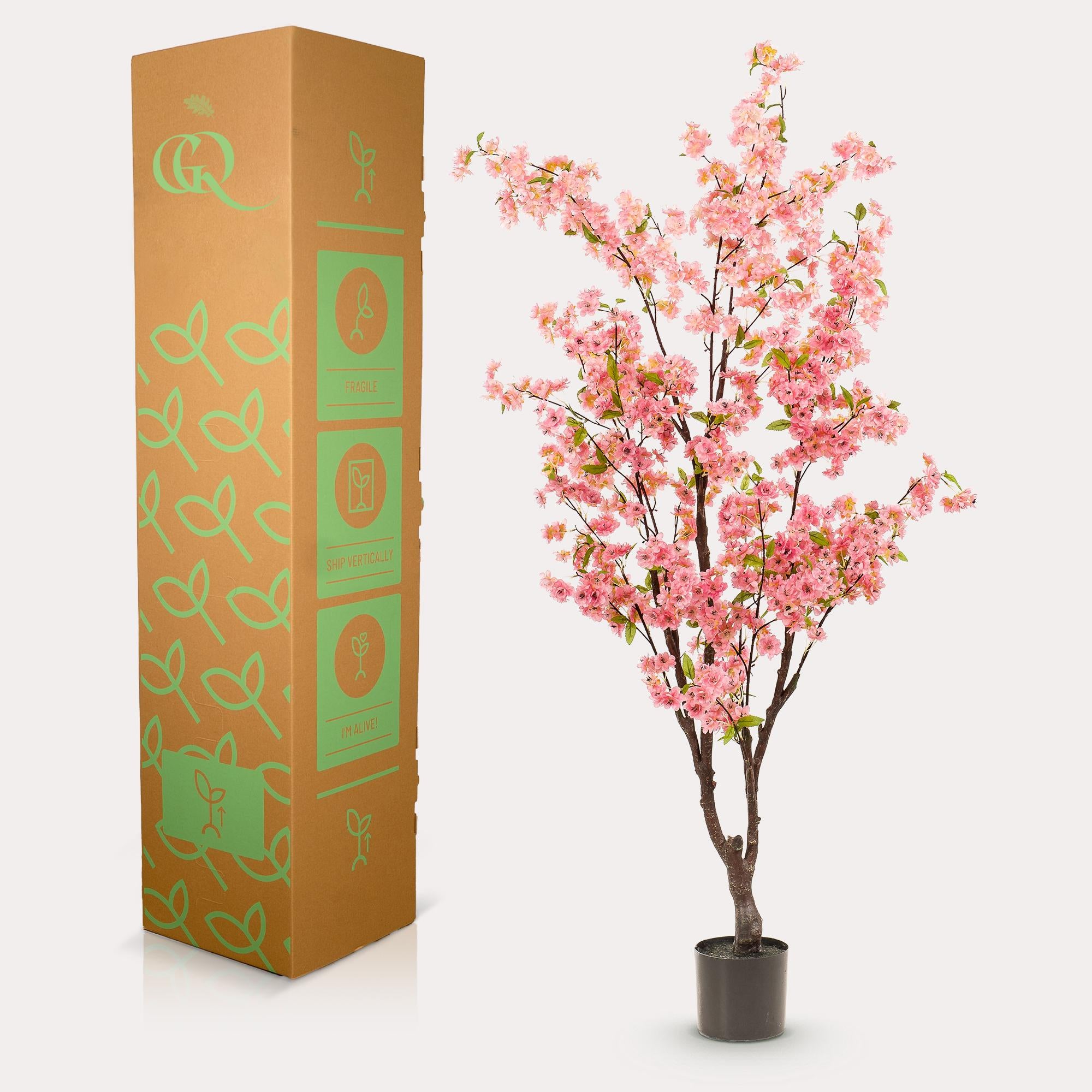Kunstpflanze, Prunus, Kersenbloesem, rosa, 175 cm